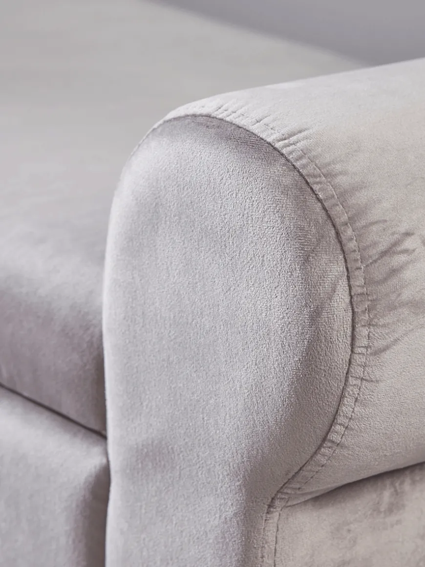 Velvet Slim Storage Ottoman - Grey