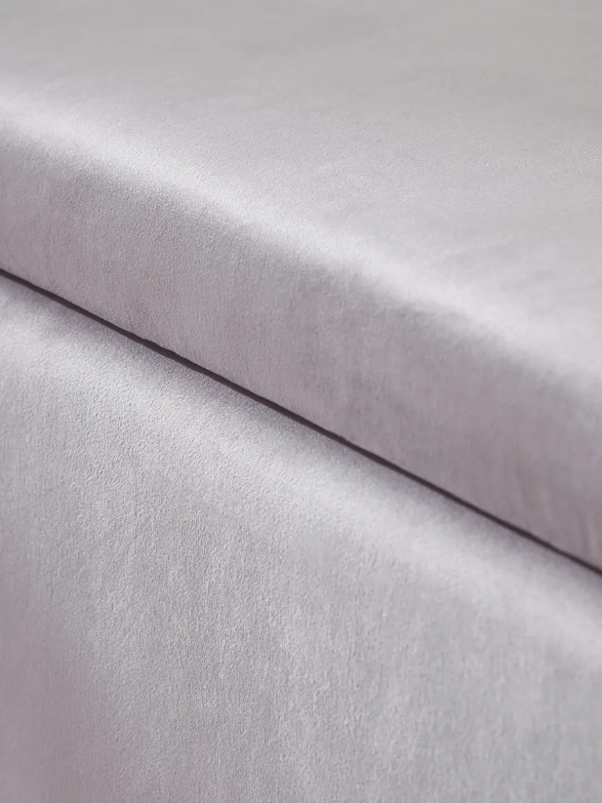 Velvet Slim Storage Ottoman - Grey