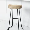 Weathered Oak & Metal Stool