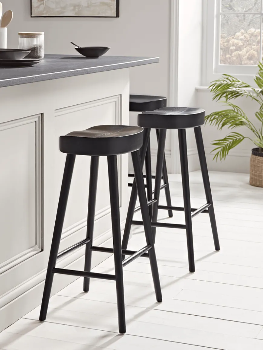 Weathered Oak Counter Stool - Black