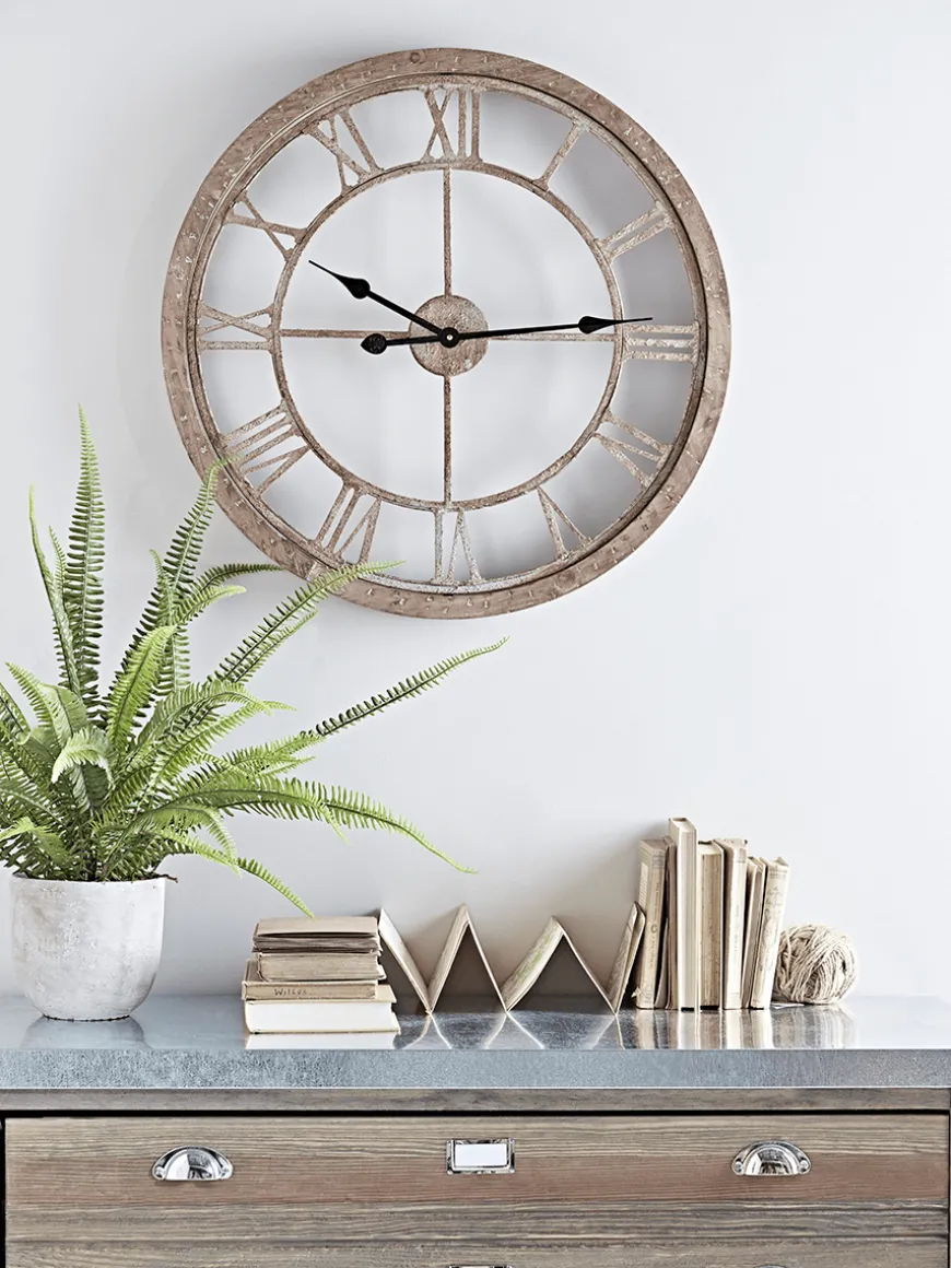 Weathered Wood Cut Out Clock