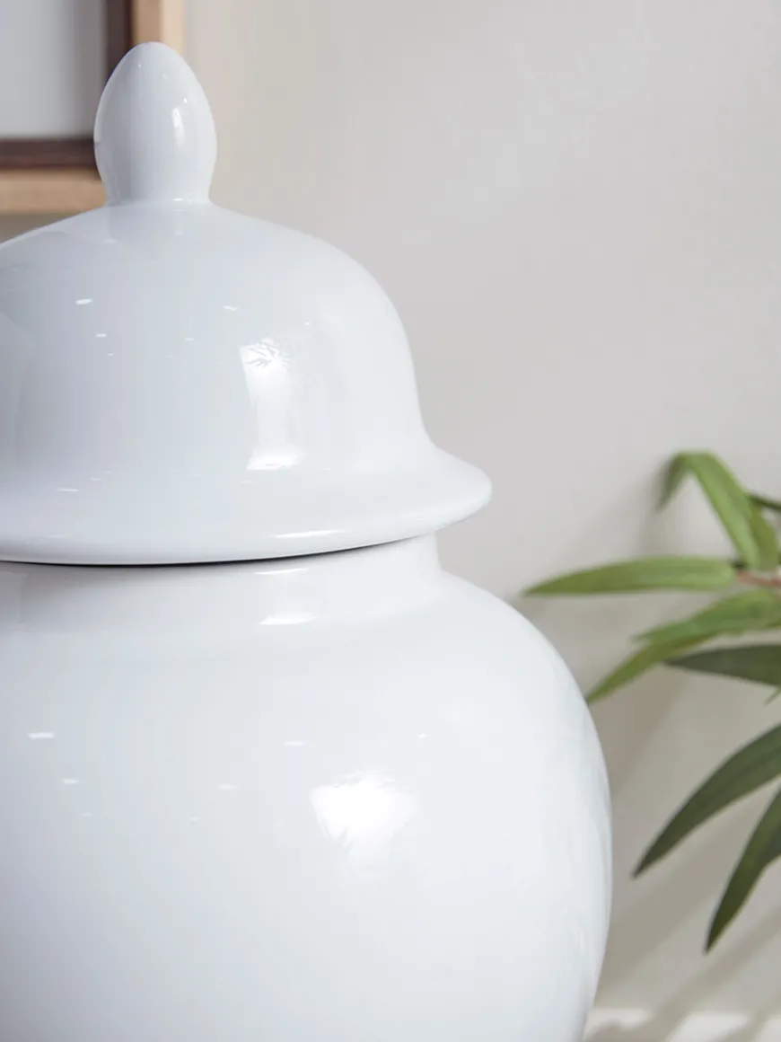 White Glaze Ginger Jar