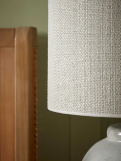 White Glazed Table Lamp - Large