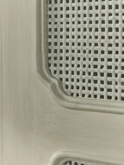 White Rattan Display Cabinet