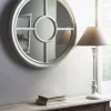 White Round Window Mirror