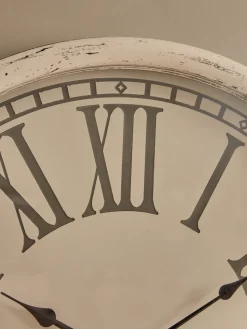 Whitewashed Embossed Clock