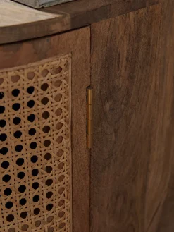Wicker Curved Storage Cabinet