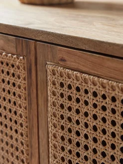 Wicker Curved Storage Cabinet