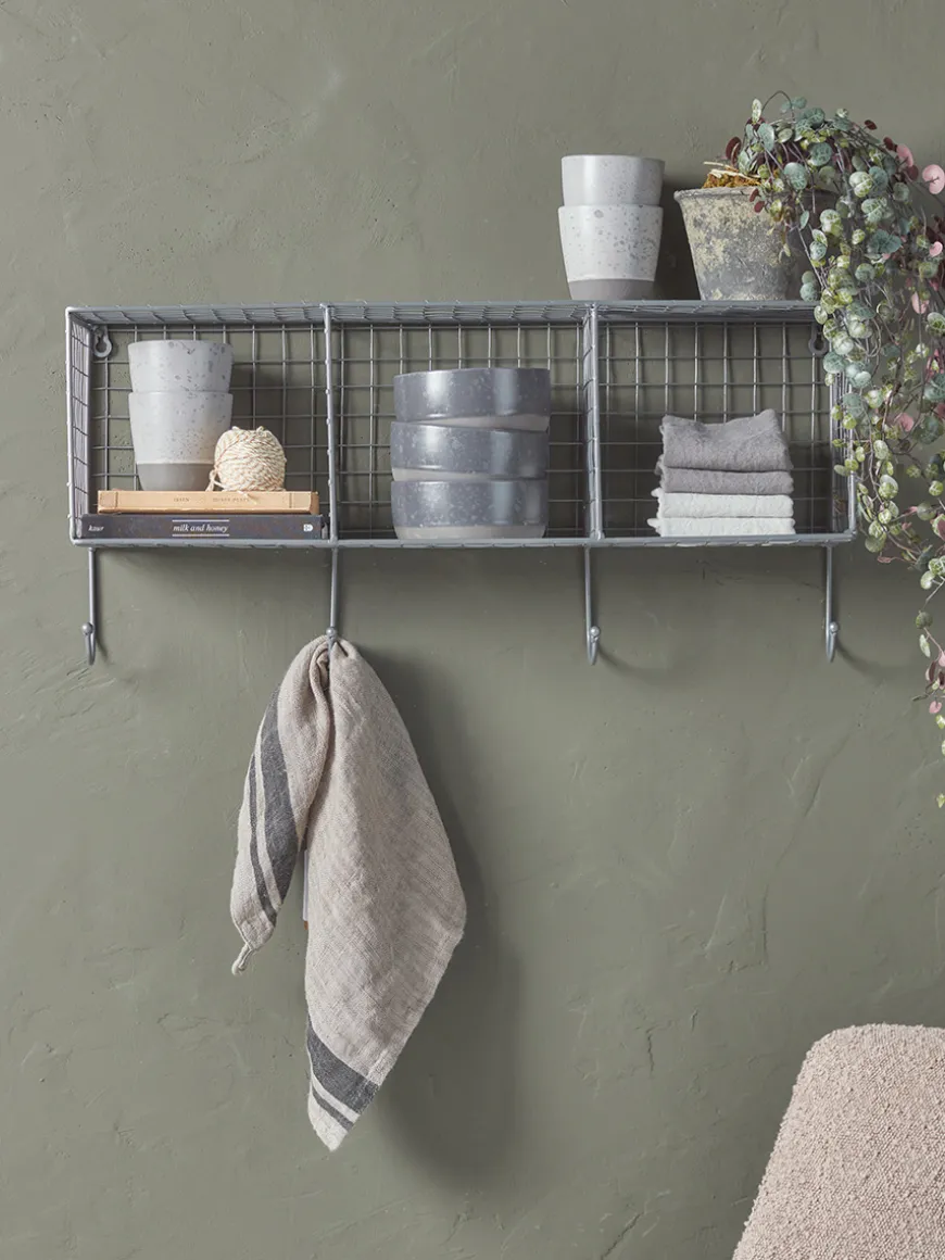 Wirework Shelf & Hooks
