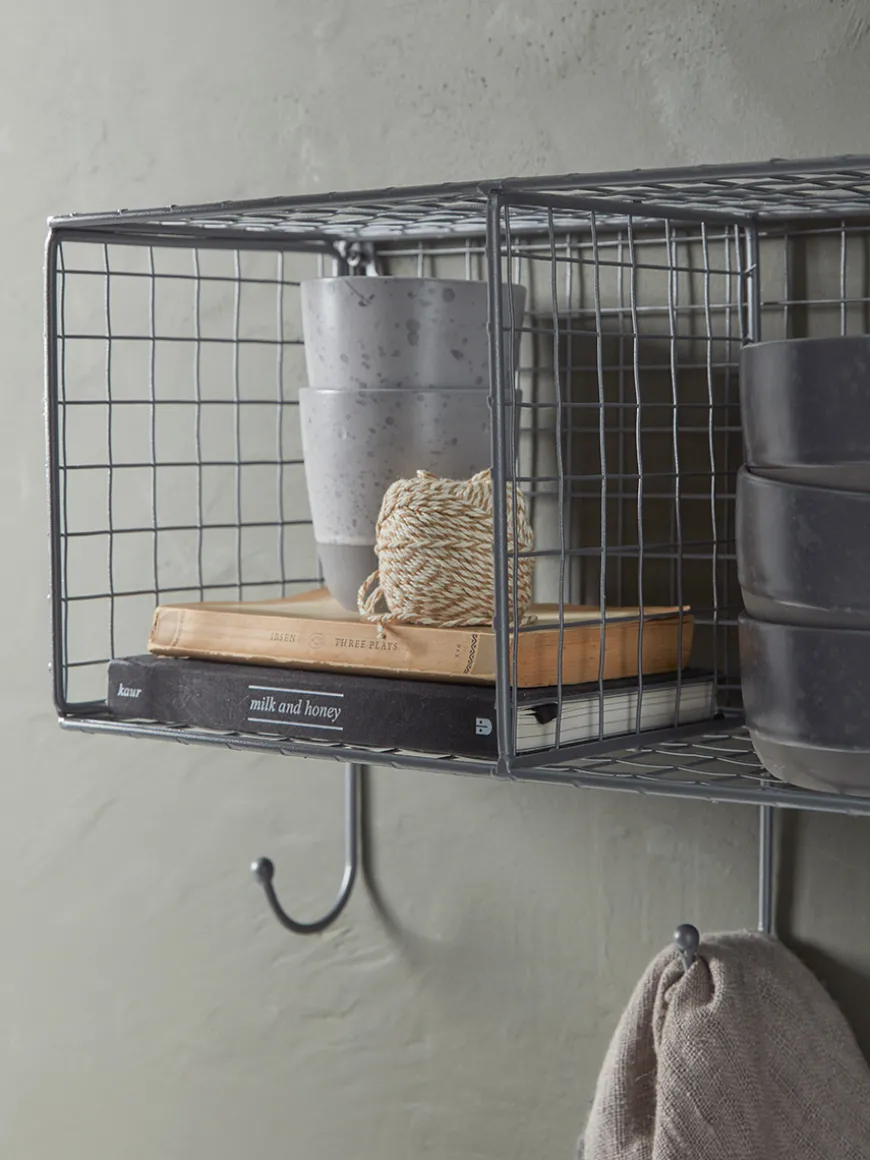 Wirework Shelf & Hooks