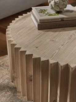 Wooden Ribbed Coffee Table