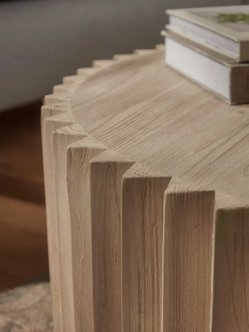 Wooden Ribbed Coffee Table