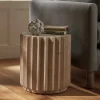 Wooden Ribbed Side Table