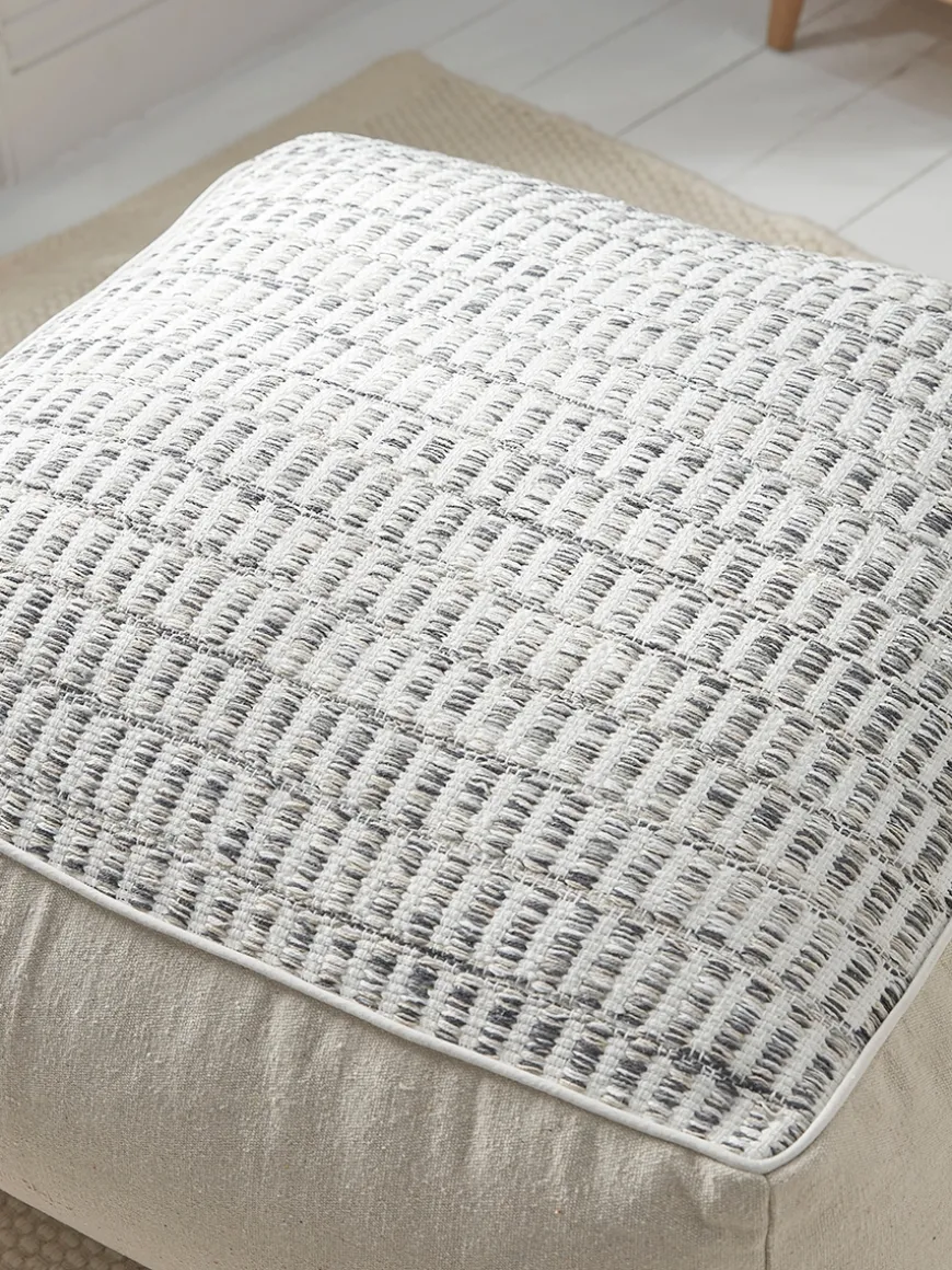 Woven Grey Pouffe