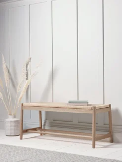 Woven Rope Oak Bench