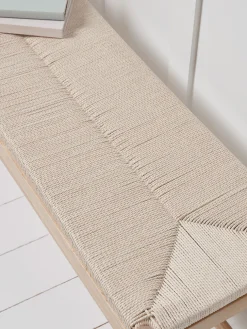 Woven Rope Oak Bench